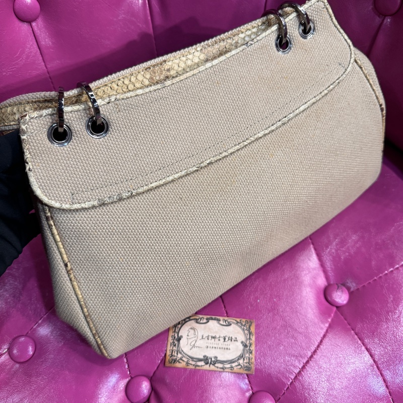 Chanel 蛇皮肩背包/王吉娜古董精品-5