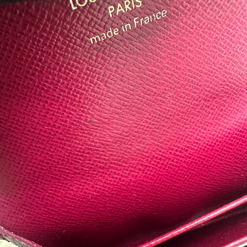 PRE OWNED LV 經典老花拼紅色 卡片包-7