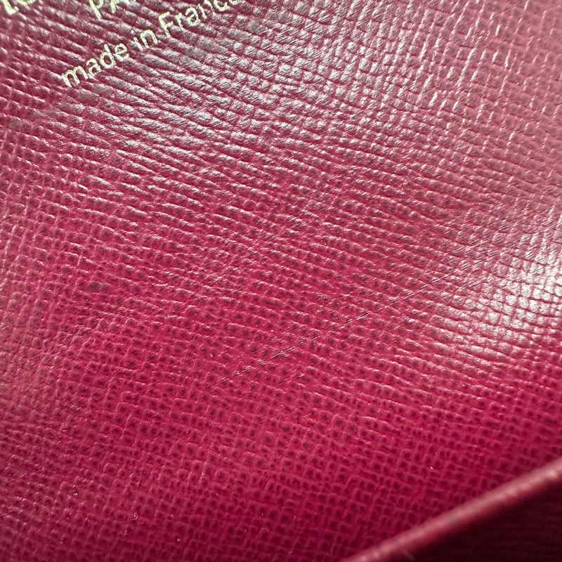 PRE OWNED LV 經典老花拼紅色 卡片包-9