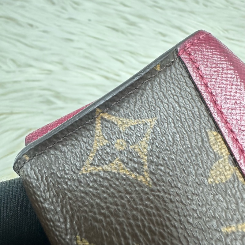 PRE OWNED LV 經典老花拼紅色 卡片包-11