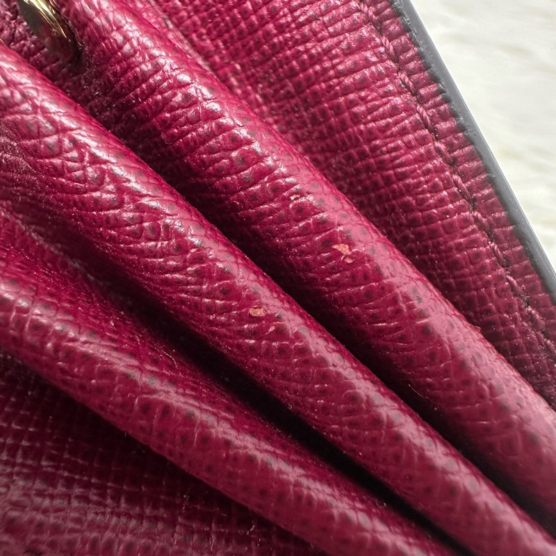 PRE OWNED LV 經典老花拼紅色 卡片包-12