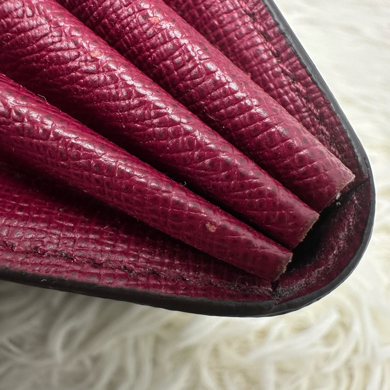 PRE OWNED LV 經典老花拼紅色 卡片包-13