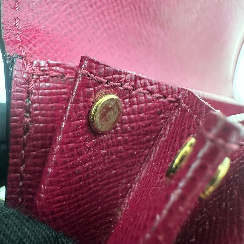 PRE OWNED LV 經典老花拼紅色 卡片包-18