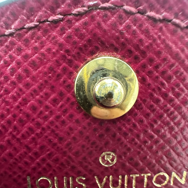 PRE OWNED LV 經典老花拼紅色 卡片包-19