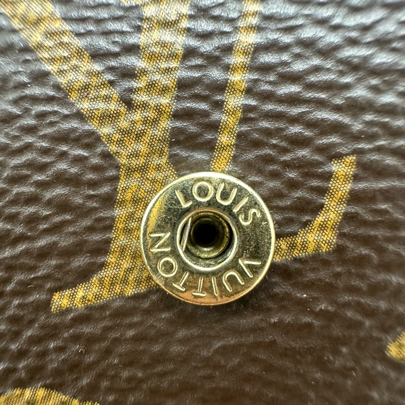 PRE OWNED LV 經典老花拼紅色 卡片包-20