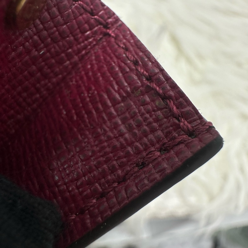 PRE OWNED LV 經典老花拼紅色 卡片包-21