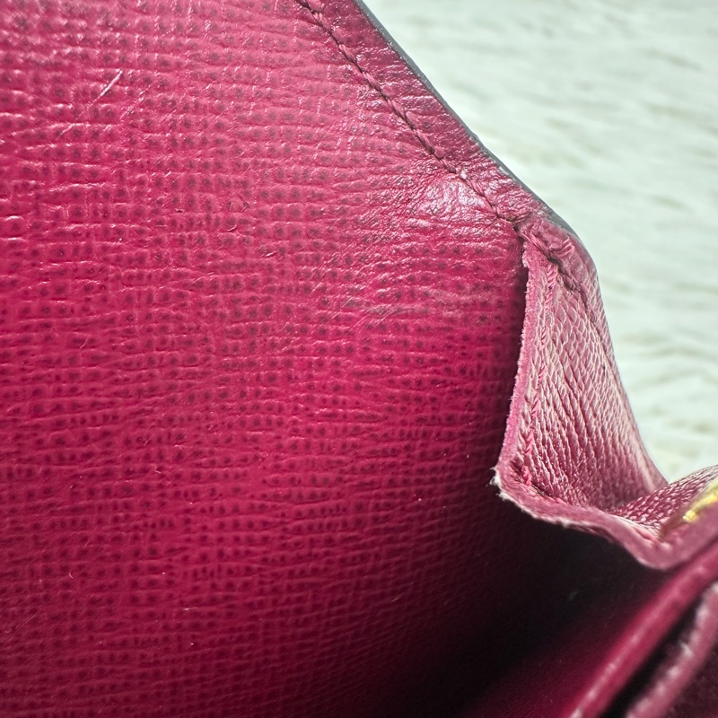 PRE OWNED LV 經典老花拼紅色 卡片包-22