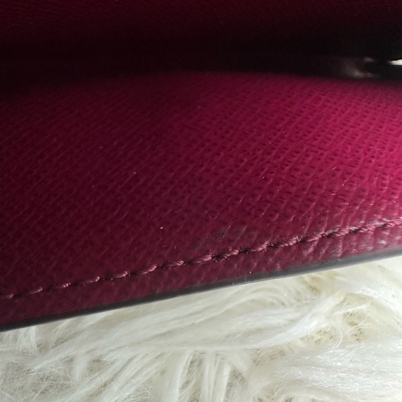 PRE OWNED LV 經典老花拼紅色 卡片包-23