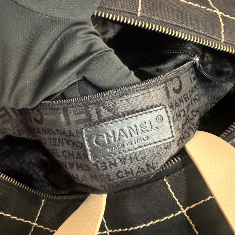 Chanel 帆布冰格豆腐包/手提包/王吉娜古董精品-9