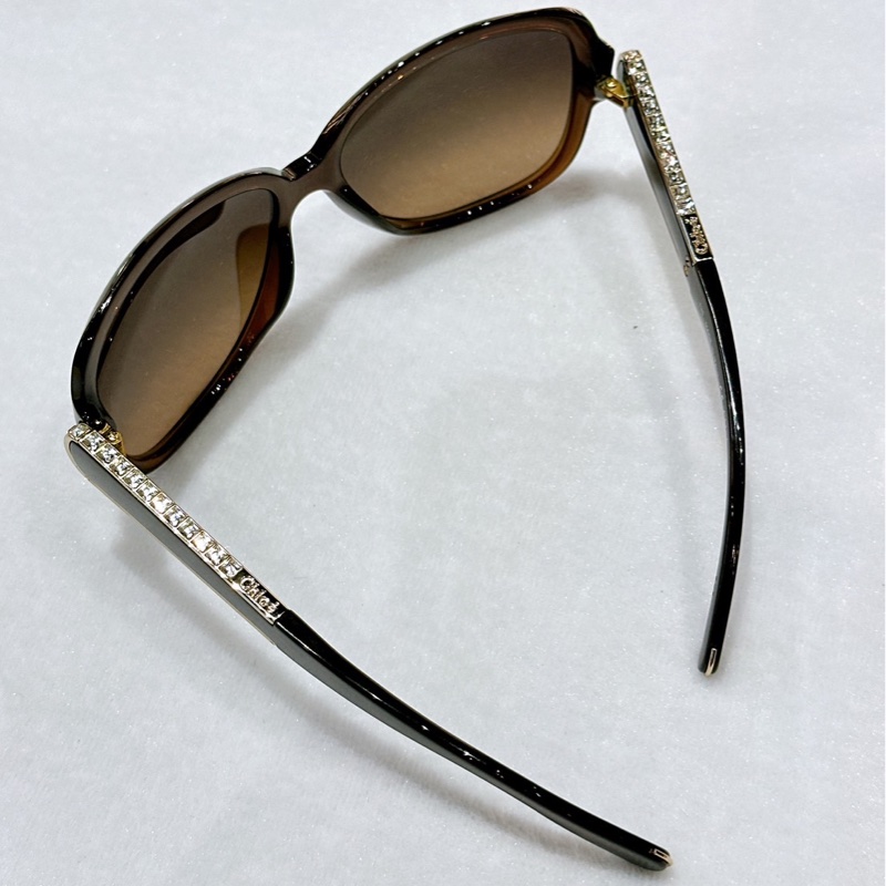 莉亞精品♡ Chloe 咖鑽邊墨鏡 二手美品-3