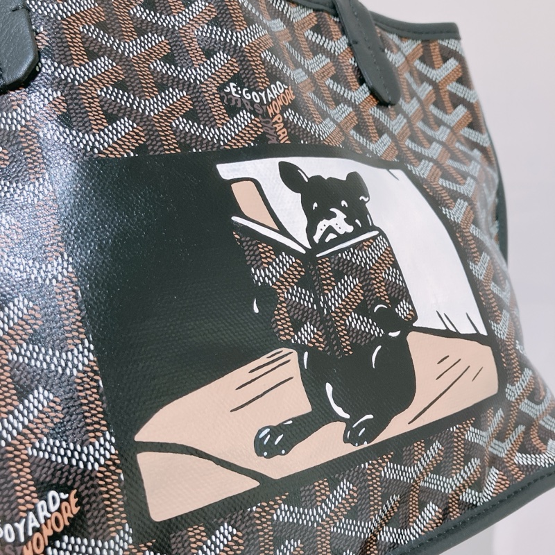 TK1753 GOYARD 戈雅迷你手拿肩帶包包ANJOU MINI TOTE BAG WITH DOG PRINT-5