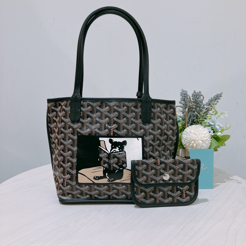 TK1753 GOYARD 戈雅迷你手拿肩帶包包ANJOU MINI TOTE BAG WITH DOG PRINT-12