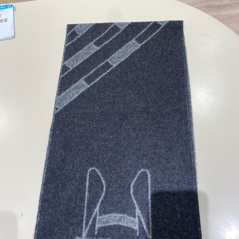 TK1758 HERMES 愛馬仕馬具圖案全羊毛頸巾TETE-A-TETE EQUESTRE SCARF CASHMERE 25CM X 170CM-11