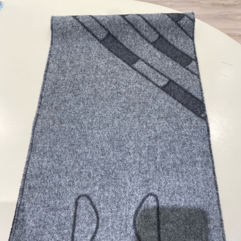 TK1758 HERMES 愛馬仕馬具圖案全羊毛頸巾TETE-A-TETE EQUESTRE SCARF CASHMERE 25CM X 170CM-15