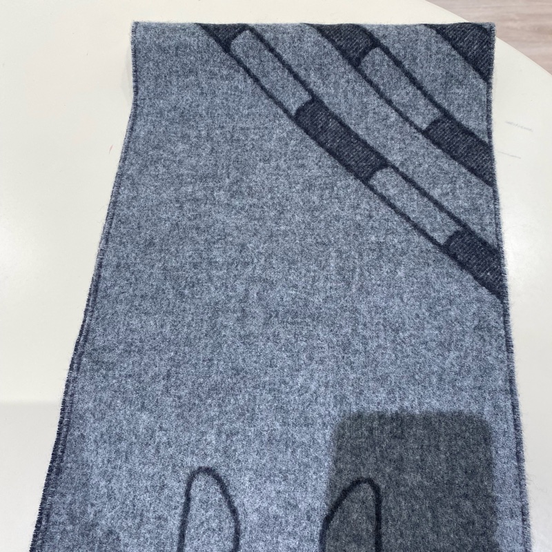 TK1758 HERMES 愛馬仕馬具圖案全羊毛頸巾TETE-A-TETE EQUESTRE SCARF CASHMERE 25CM X 170CM-18