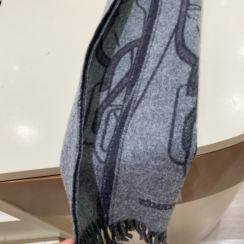 TK1758 HERMES 愛馬仕馬具圖案全羊毛頸巾TETE-A-TETE EQUESTRE SCARF CASHMERE 25CM X 170CM-23