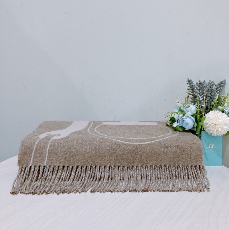TK1759 HERMES 愛馬仕馬具圖案全羊毛頸巾METAL EQUESTRE SCARF CASHMERE 40CM X 170CM-1