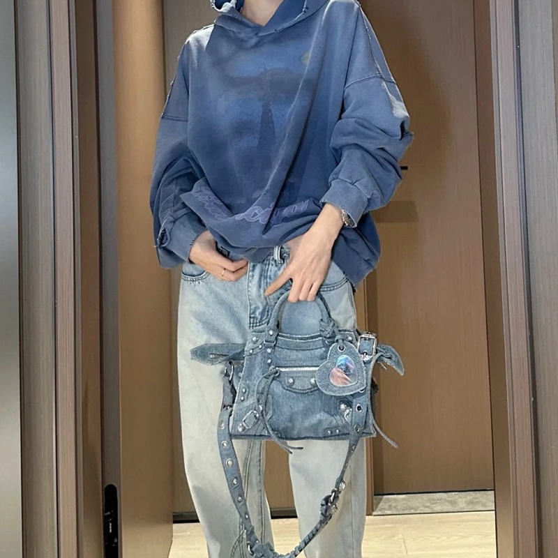 Balenciaga 牛仔機車包-0