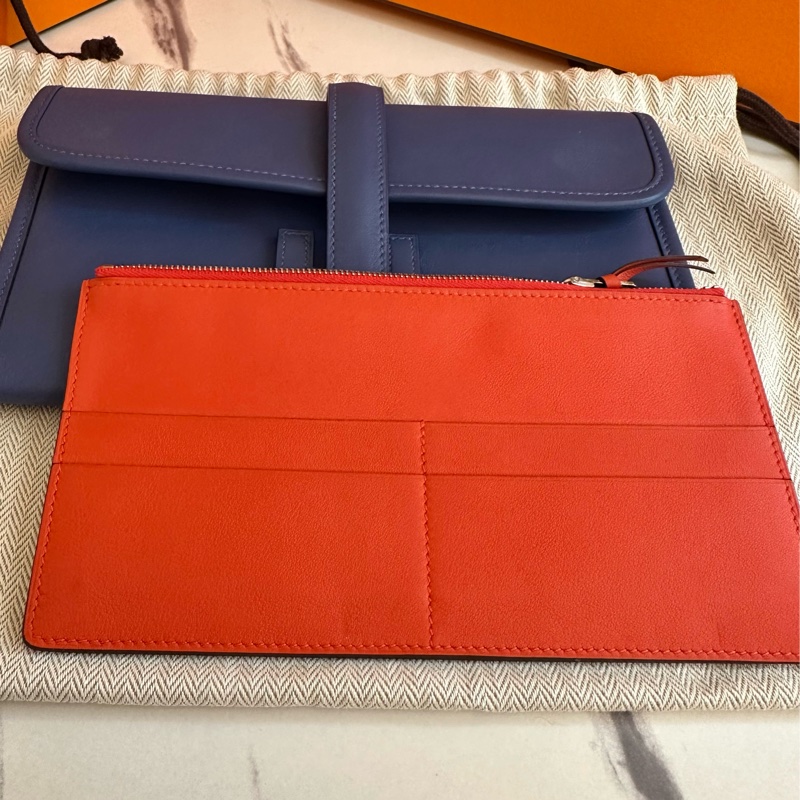 Jige Clutch elan 20cm 手拿包 藍色 附零錢+卡夾層-7