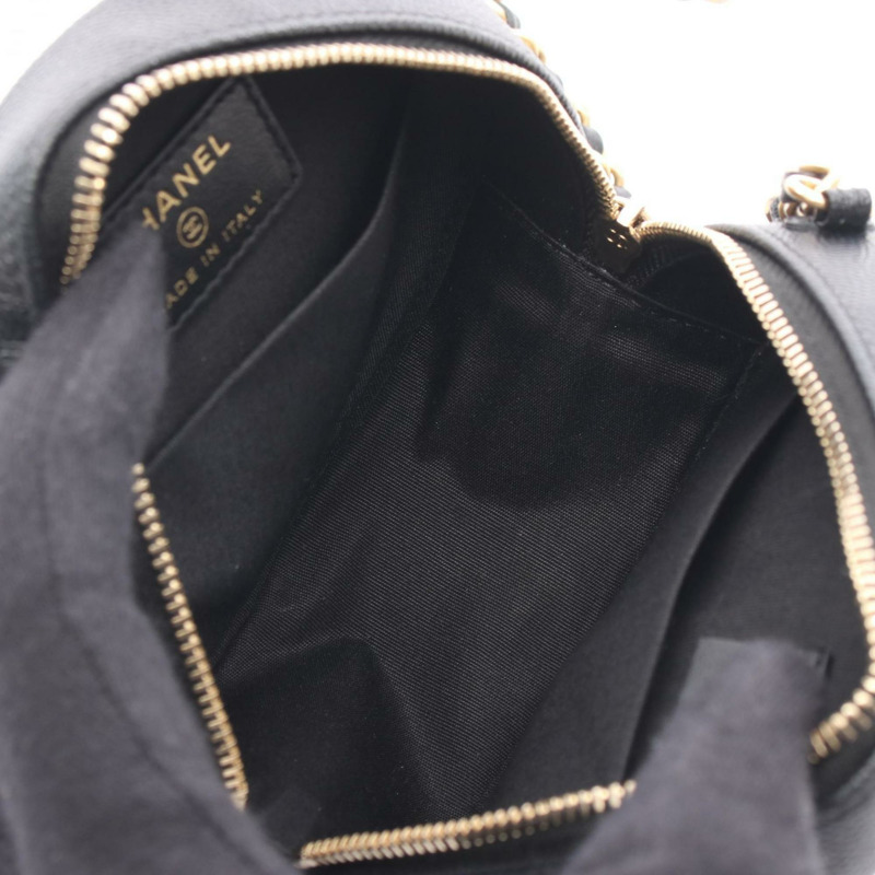 CHANEL CC Filigree 小牛皮單肩包，黑色，AP0365-2