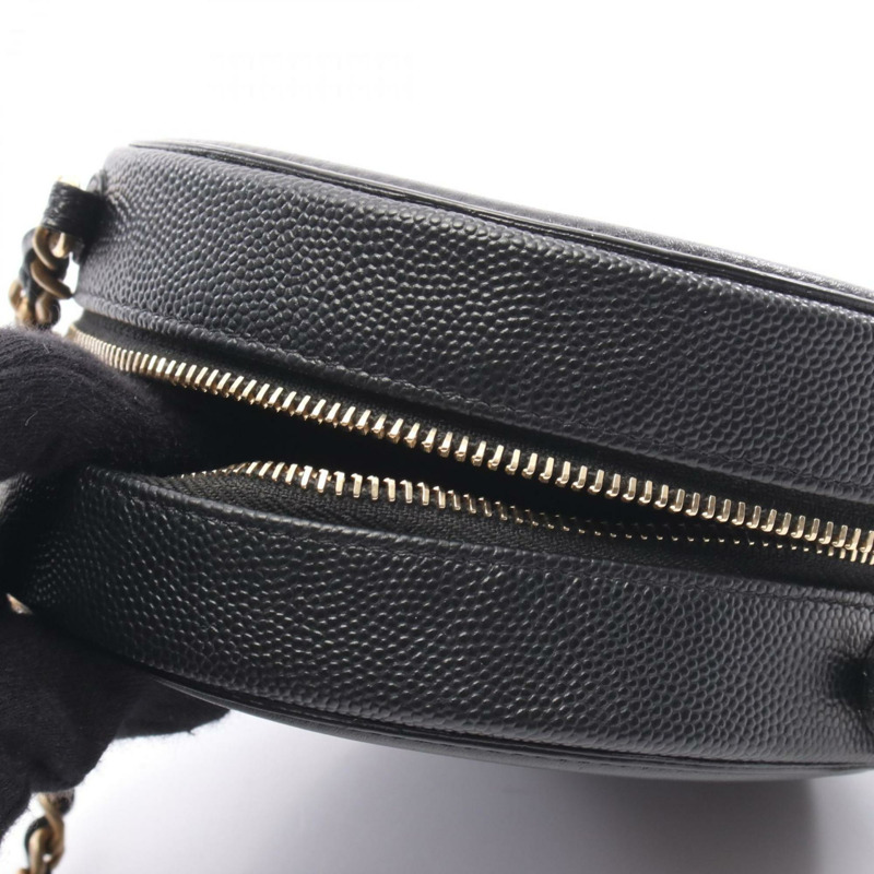 CHANEL CC Filigree 小牛皮單肩包，黑色，AP0365-6