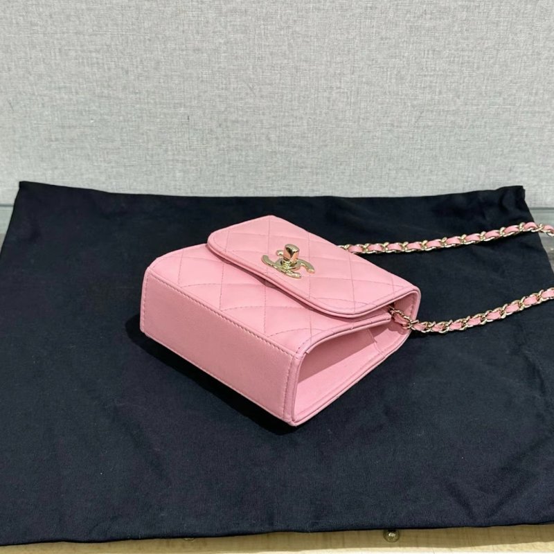 CHANEL Trendy ccmini粉金肩背斜背小廢包 11*11*5 99新配件保卡塵袋-2