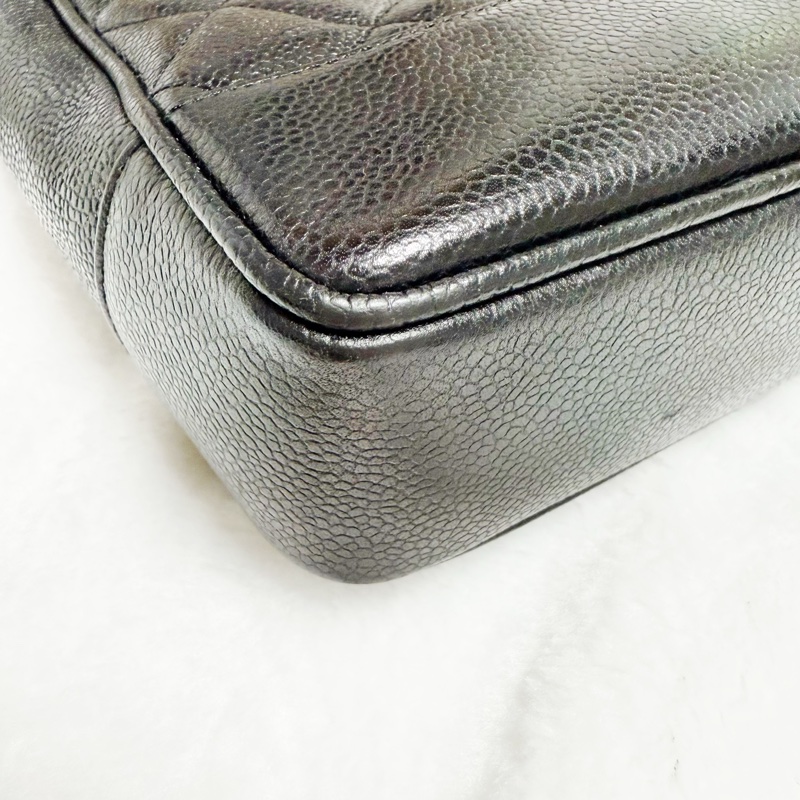 🔥 全網最低價金球肩背包🔥9新Chanel香奈兒金球vintage老香肩背包古董包 黑金荔枝皮 金球托特包 奶粉包 香奶奶-16