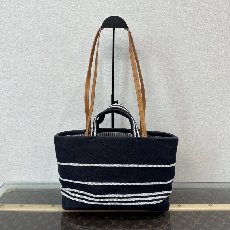 CHANEL 白色條紋手提肩背沙灘包31*24*15 98新配件塵袋-5