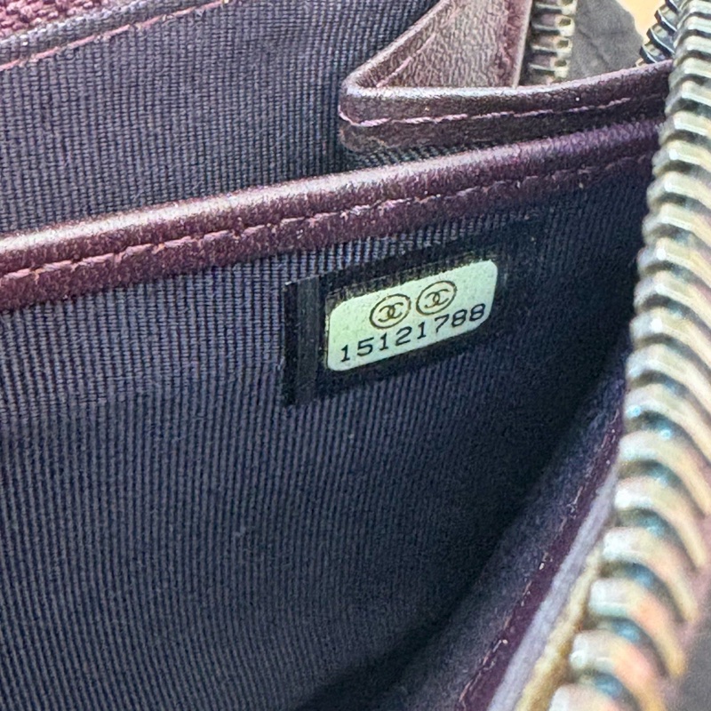 香奈兒/Chanel 紫色菱格長款銀包 羊皮-8