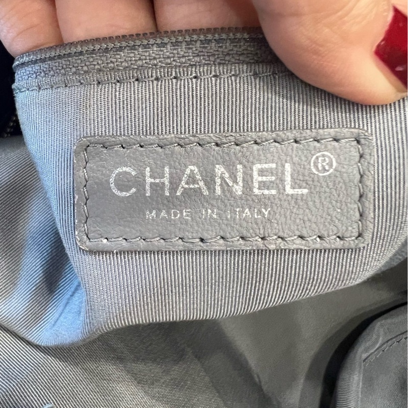 香奈兒 Chanel tote 深藍皮穿鏈 托特包-5