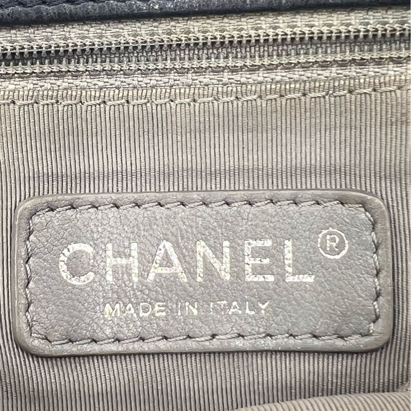 香奈兒Chanel 藍黑配色 cf外縫線款 機場包 大菱格➕經典大雙C扣-7