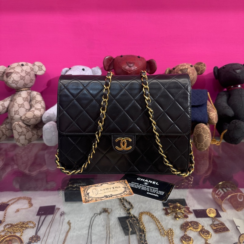 Chanel 平面羊方胖包/王吉娜古董精品-1