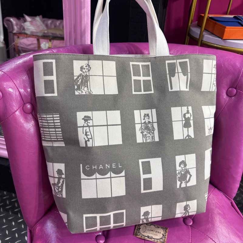 Chanel vintage 窗戶可可女士帆布包/王吉娜古董精品-1