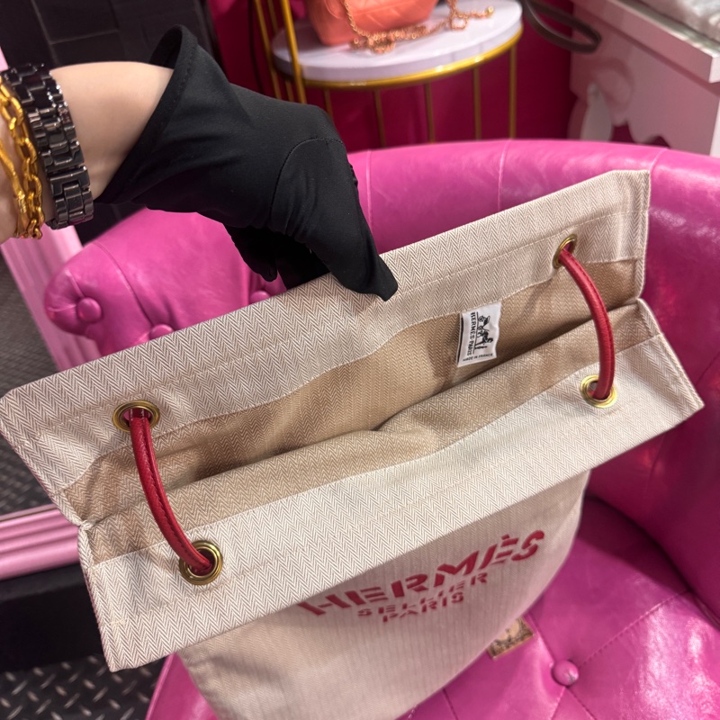 Hermes 帆布包/斜背包/王吉娜古董精品-5