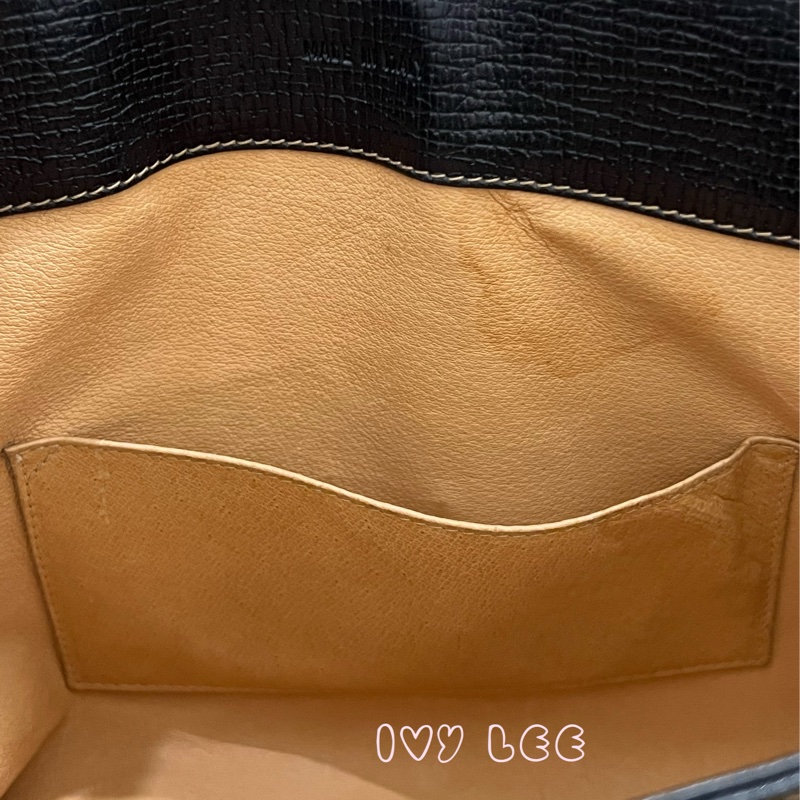 LOEWE 黑色轉扣 托特包 手提包 VINTAGE 小牛皮 正品 二手精品-10