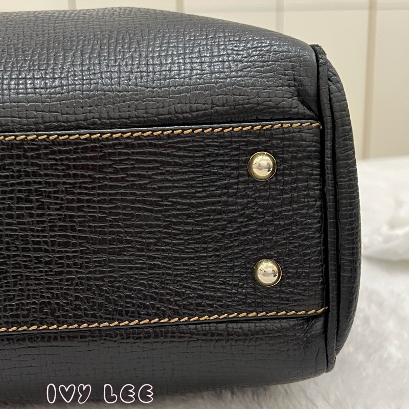 LOEWE 黑色轉扣 托特包 手提包 VINTAGE 小牛皮 正品 二手精品-36