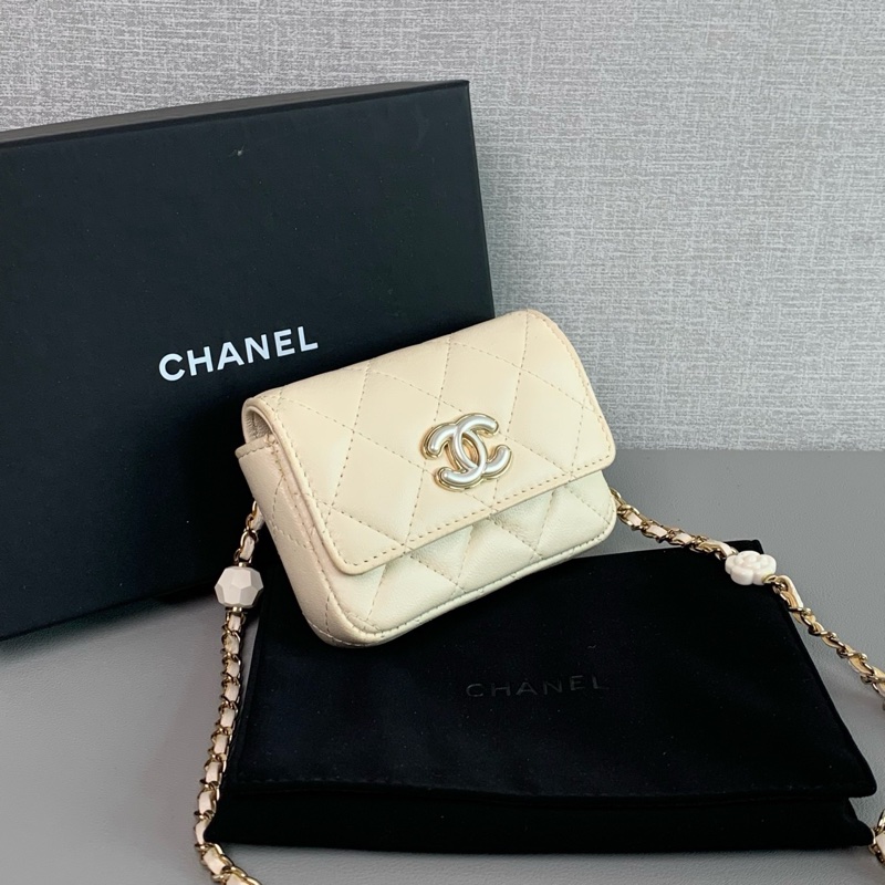 Chanel 金扣 羊皮腰包-2