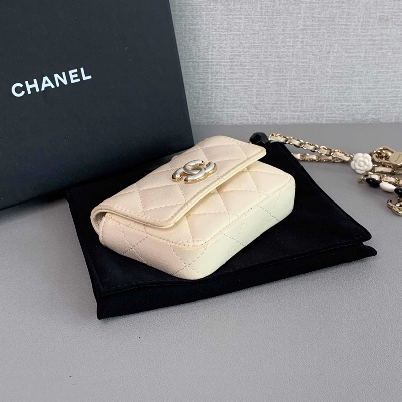 Chanel 金扣 羊皮腰包-5
