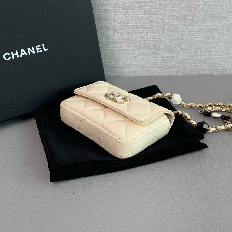 Chanel 金扣 羊皮腰包-6