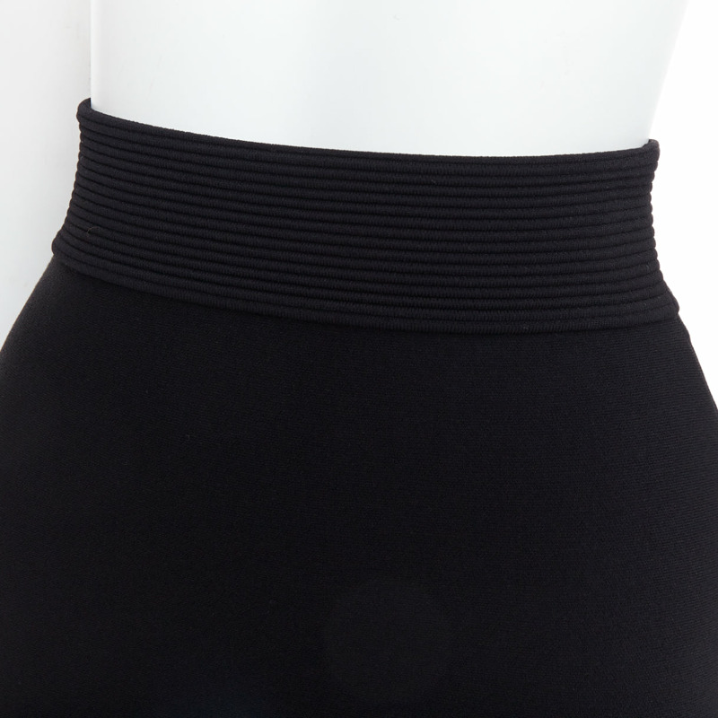 ALEXANDER MCQUEEN black jacquard knit scallop hem pencil skirt XS-6