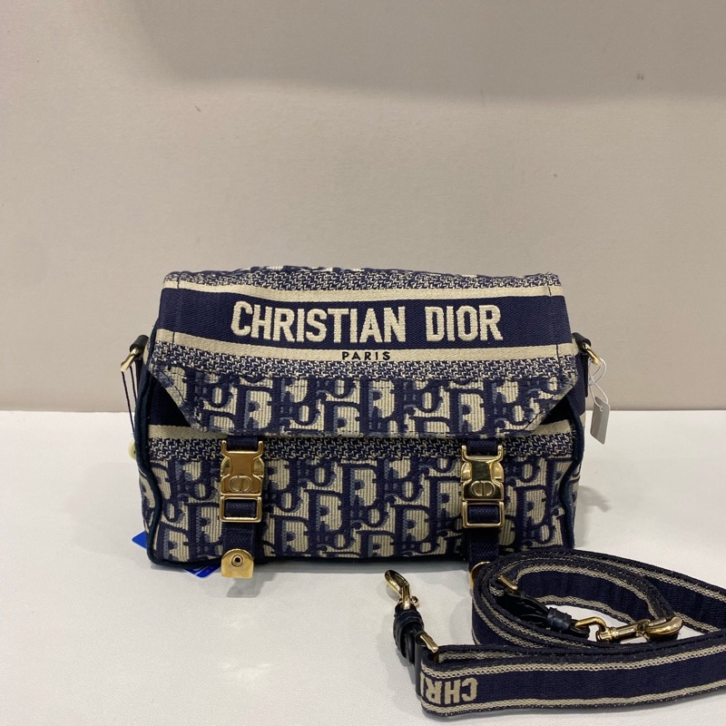 Dior迪奧 camp經典老花刺繡滿印小號郵差包男女同款 斜背包-0