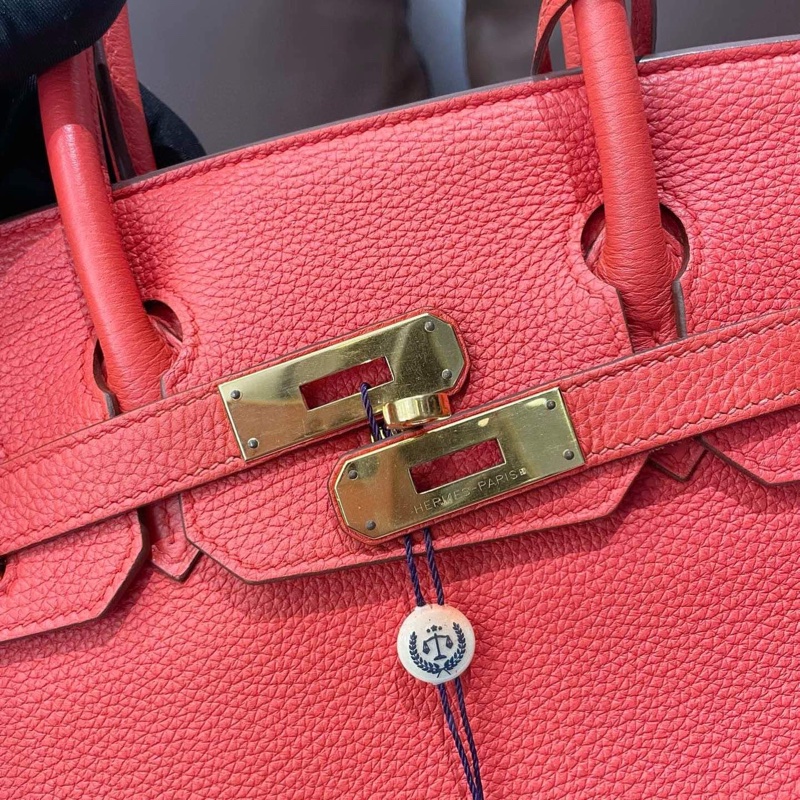 Hermès愛馬仕心紅色金扣Birkin30鉑金包，框O刻togo牛皮-6