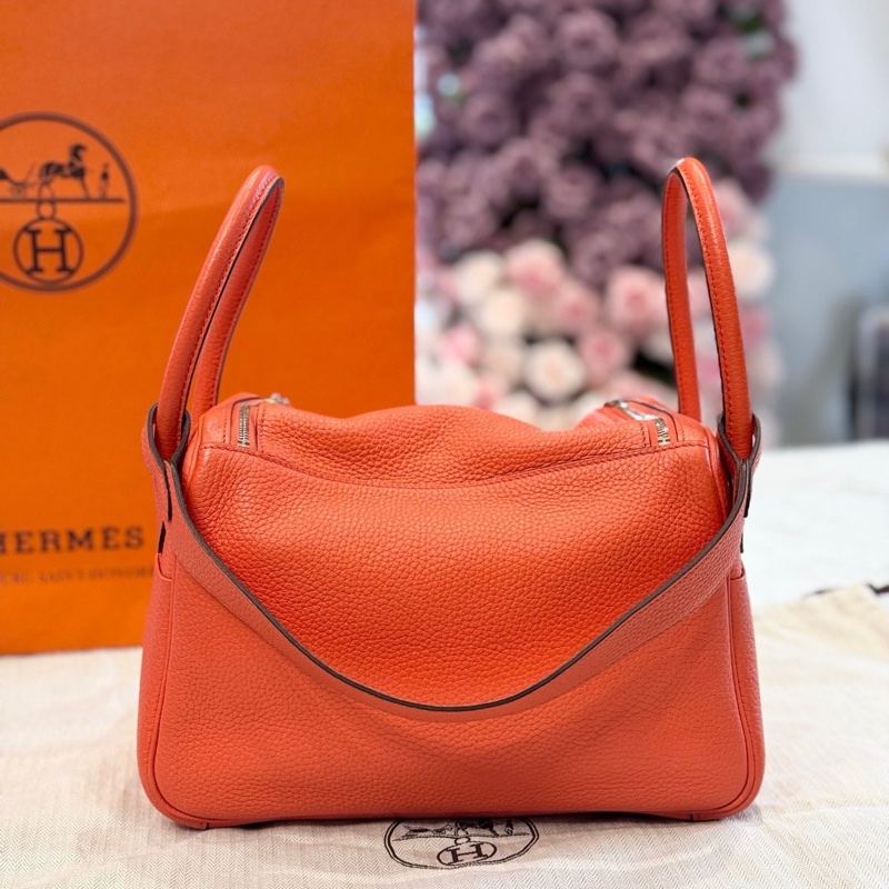 Hermès愛馬仕橙色銀扣Lindy26 C刻-2