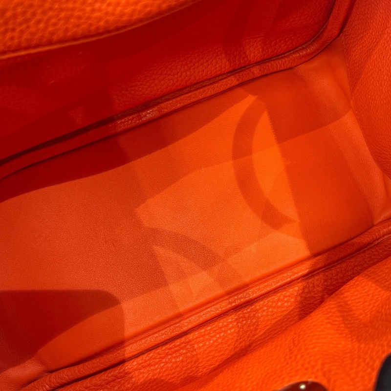 Hermès愛馬仕橙色銀扣Lindy26 C刻-8