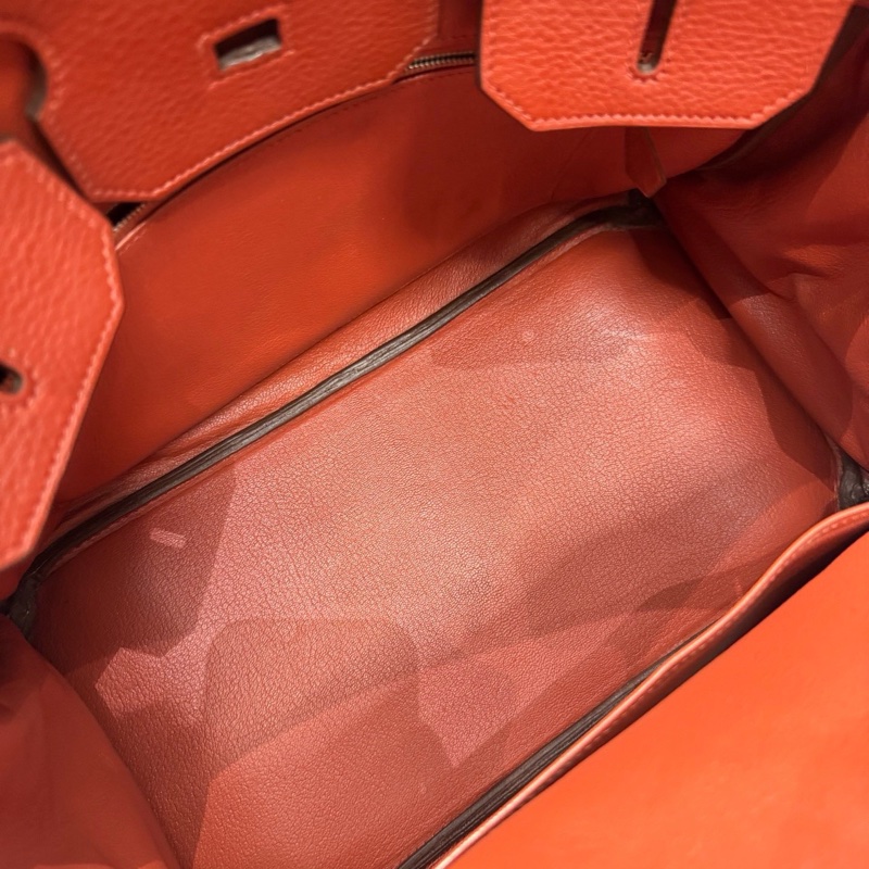 Hermès愛馬仕磚紅色銀扣Birkin35 框M刻-7