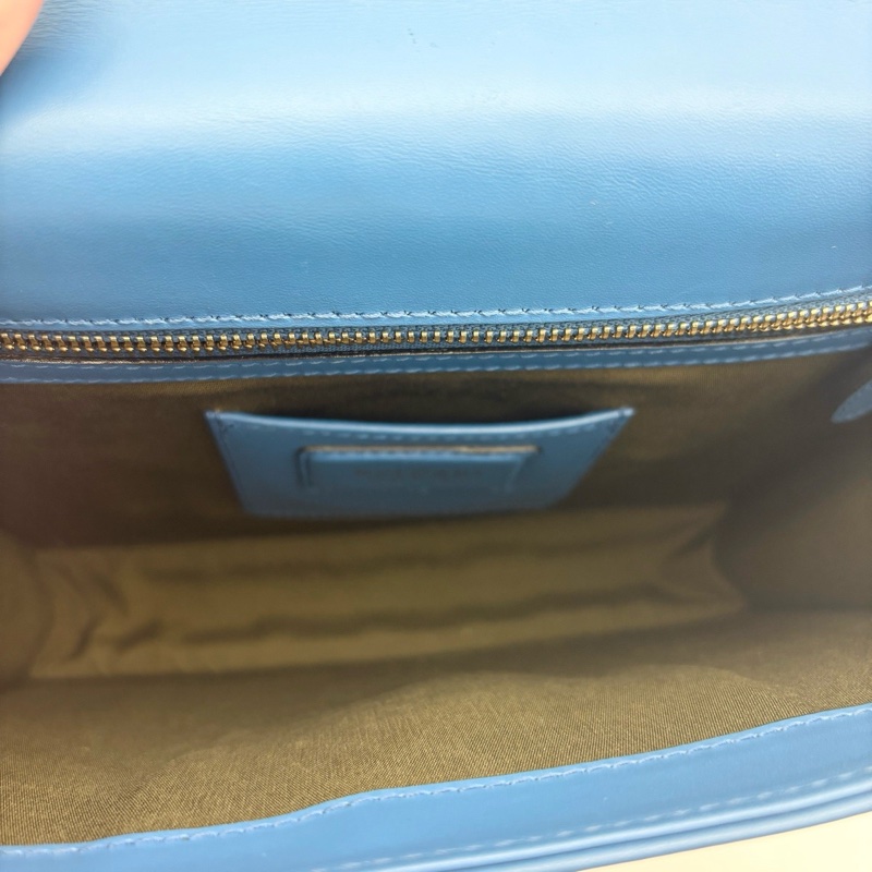 BVLGARI寶格麗藍色蛇頭鏈條包 肩背包-5