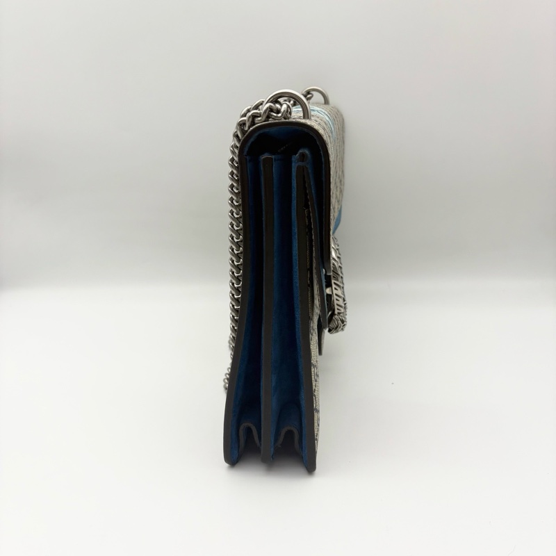 Gucci古馳Dionysus天竺葵酒神鏈條包大號藍色 肩背包-2