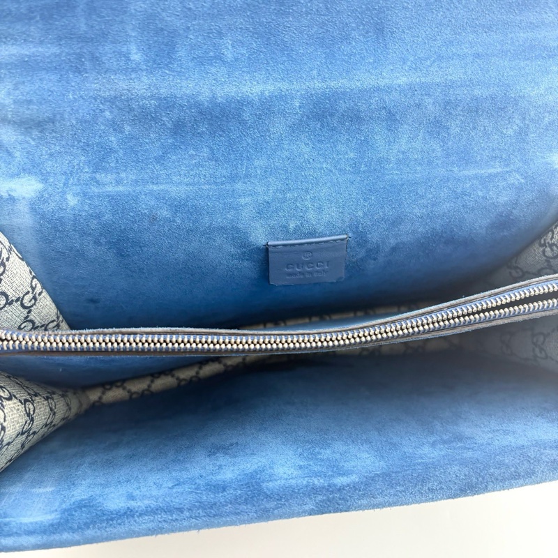 Gucci古馳Dionysus天竺葵酒神鏈條包大號藍色 肩背包-5