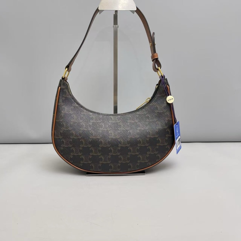 Celine賽琳Ava老花凱旋門腋下包豌豆包-0