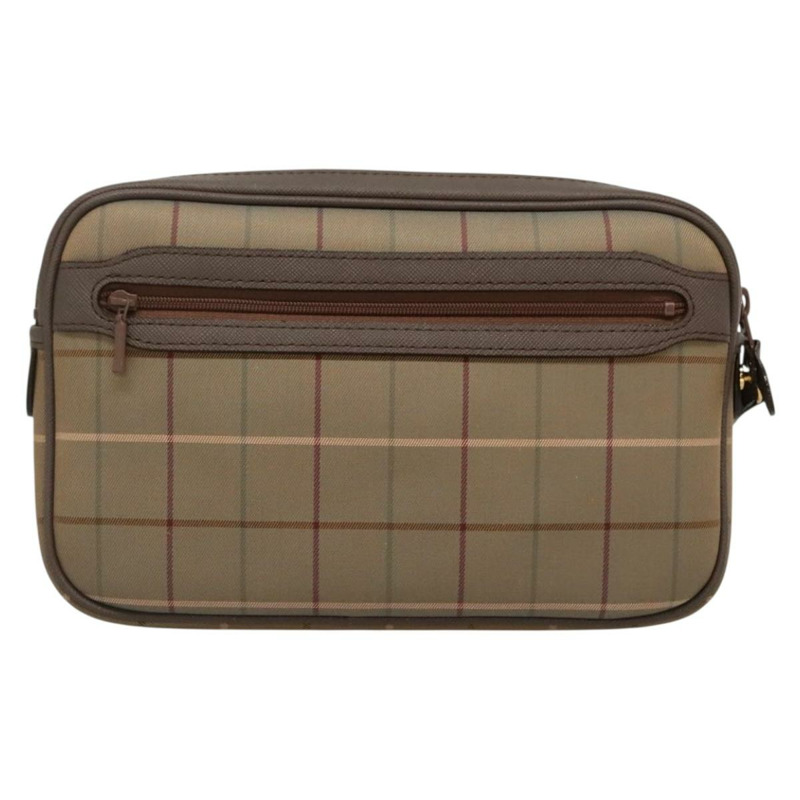 【日本直送】Burberry Nova 格紋手拿包 帆布 米色金色 正品 ep9553-1